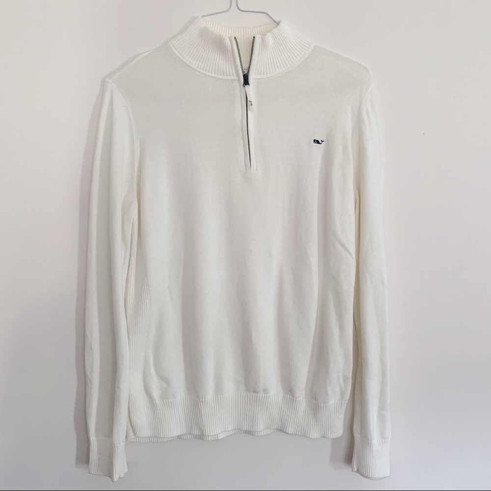 Vineyard Vines Women’s Cream 1/4 Zip Sweater - XL